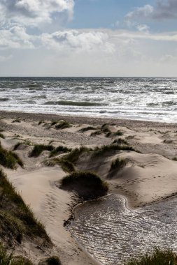 Hirtshals, Danimarka Kuzey Denizi kıyısı ve sörf