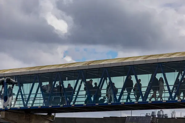 stock image Frederikshamn, Denmark July 1, 2024 Passengers disembarking from a Stena Line ferry from Sweden.