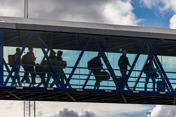 stock image Frederikshamn, Denmark July 1, 2024 Passengers disembarking from a Stena Line ferry from Sweden.