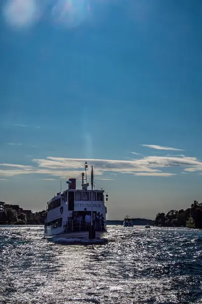 stock image Stockholm, Sweden Aug 1, 2024 A traditional steamship ferry called the Drottningholm in Lake Malaren.