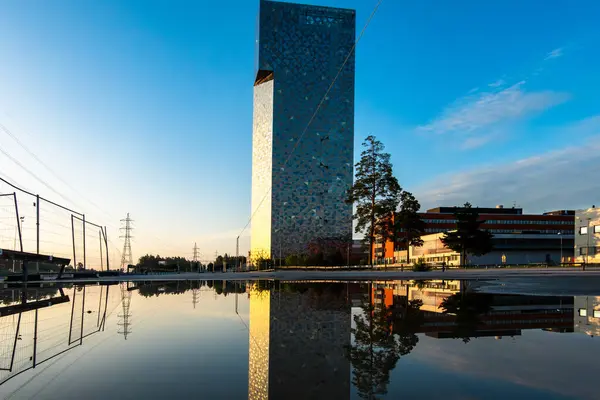 stock image Stockholm, Sweden Aug 5, 2024 The Scandic Victoria Tower in the Kista suburb.