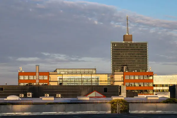 stock image Stockholm, Sweden The skyline of the modern Kista district and the Kista Scence Tower.