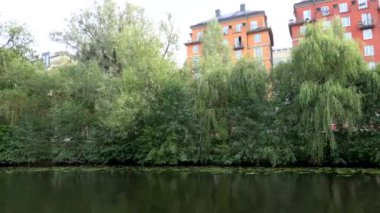 Stockholm, İsveç Klara Sjo Gölü ve Kungsholmen bölgesinden bir manzara. 