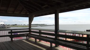 Crisfield, Maryland, ABD Şehir merkezindeki Chesapeake Körfezi manzarası. 