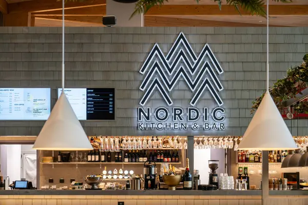 stock image Stockholm, Sweden  Aug 26, 2024 An airport restaurant called Nordic Kitchen at the Arlanda Airport.