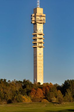 Stockholm, Sweden Oct 17, 2024 The Kaknas TV tower in the Gardet district. clipart