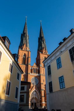 Uppsala, İsveç Uppsala Domkyrka ya da Uppsala Katedrali manzarası.