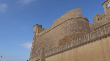 Victoria, Gozo Adası, Malta Ortaçağ Kalesinin surları ve duvarları. 
