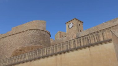 Victoria, Gozo Adası, Malta Ortaçağ Kalesinin surları ve duvarları. 