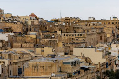 Valletta, Malta 4, 2024 Eski Valletta 'daki eski konut binaları.