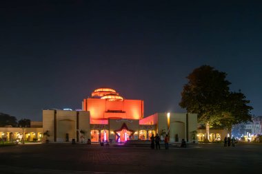 Cairo, Egypt Jan 23, 2025 The Egyptian National Opera House in downtown at night. clipart