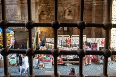 Cairo, Egypt, Jan 25, 2025 A view through a gate of the big Khan el-Khalili Cairo bazaar clipart