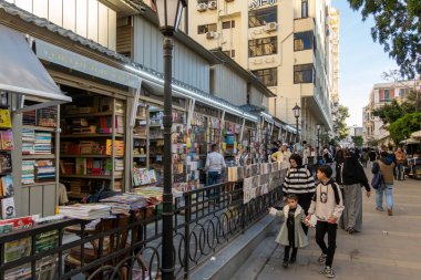 İskenderiye, Mısır 27 Ocak 2025 El Naby Danyal hakkında kitap satan kitapçılar..