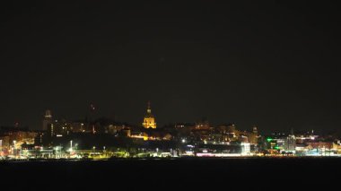 Stockholm, İsveç Sodermalm seti ve Baltık Denizi 'nin gece manzarası.