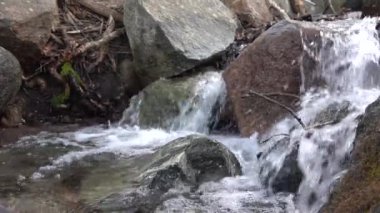 Stockholm, İsveç Halka açık bir parkta küçük bir şelale. 