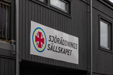Stockholm, İsveç 28 Nisan 2025 İsveç Deniz Kurtarma Derneği Sjorraddnings Salskapet için bir işaret