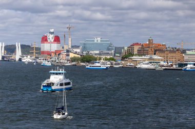 Göteborg, İsveç 30 Mayıs 2025 Yolcu feribotları Gota Alv şehir merkezinde.