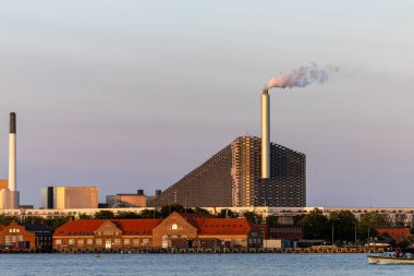 Kopenhag, Danimarka Kopenhag enerji santralinin manzarası.