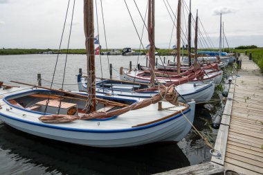 Ringkobing, Danimarka 9 Haziran 2025 Limandaki geleneksel yelkenli tekneleri.