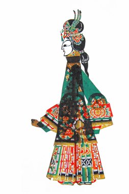 TANGSHAN ŞEHRİ - 22 AĞUSTOS: 22 Ağustos 2014 'te Tangshan City, Hebei Eyaleti, Çin' deki bir dükkanda beyaz arka planda gölge oyunları sahneleri