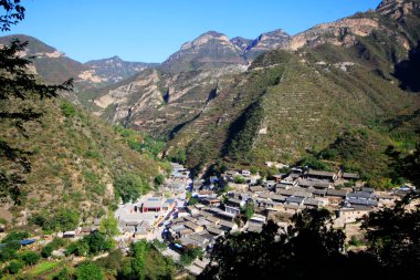 BEIJING - 5 Ekim: CuanDiXia köyü dikey görünümü, 5 Ekim 2014, Pekin, Chin