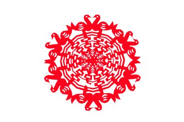 traditional Chinese paper-cut works, closeup of photo