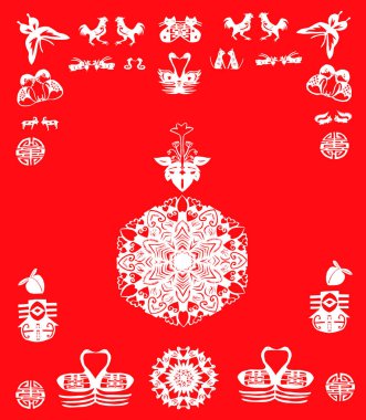 traditional Chinese paper-cut works, closeup of photo