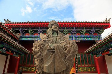 LUAN COUNTY - 16 Temmuz 2016 'da bir tapınakta antik Çinli kadın heykeli, Luan County, Hebei Eyaleti, Chin