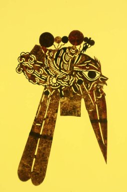 Çin gölge kuklası, fotoğrafa yaklaş.