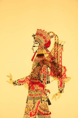 Çin gölge kuklası, fotoğrafa yaklaş.