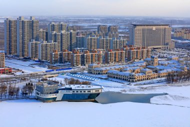 Şehirde kar manzarası, Çin