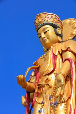 Tangshan Şehri - 21 Şubat 2018: Bodhi Adası Chaoyang Bodhisattva heykeli, Tangshan Şehri, Hebei, Çin