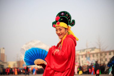 Luannan County - 27 Şubat 2018: Yangge Dans Performansı, Luannan County, Hebei Eyaleti, Çin
