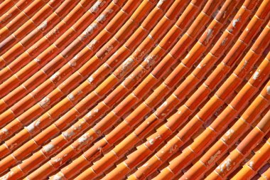 Geleneksel Çin tarzı gri kiremitler çatı, fotoğrafa yakın çekim