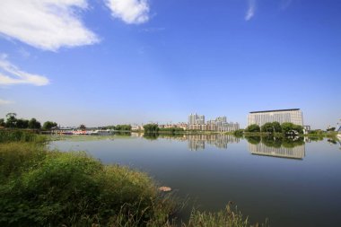 LUANNAN COUNTY - 15 Eylül 2014 'te Kuzey Nehri Parkı manzarası, Luannan County, Hebei Eyaleti, Çin