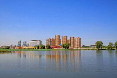 LUANNAN COUNTY - 15 Eylül 2014 'te Kuzey Nehri Parkı manzarası, Luannan County, Hebei Eyaleti, Çin