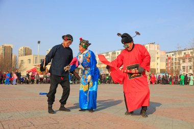Luannan County - 24 Şubat 2018: Yangge Dans Performansı, Luannan County, Hebei Eyaleti, Çin