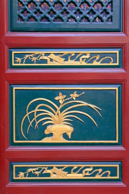 kırmızı ahşap kafes, fotoğrafın yakın çekimi