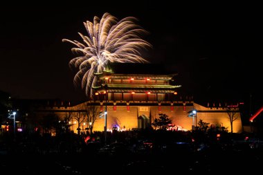 LUAN COUNTY: 5 Mart 2015 'te Luan State antik şehir gece manzarası, Luan County, Hebei Eyaleti, Chin