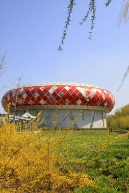 Luannan İlçesi - 7 Nisan 2015 'te sanat müzesi mimari sergisi, Luannan County, Hebei Eyaleti, Çin