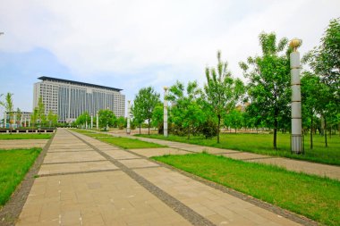 Şehir inşaat manzarası, fotoğrafa yakın çekim.