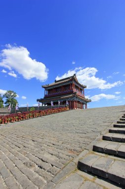 Qinhuangdao - 12 Eylül: antik kule manzarası, Qinhuangdao, Hebei Eyaleti, Çin, 12 Eylül 201