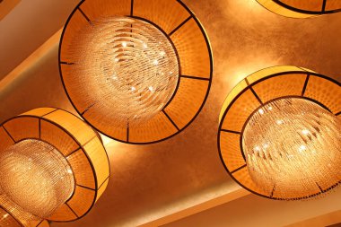 Glass chandelier, closeup of photo