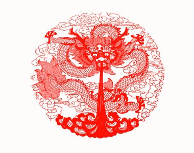 traditional Chinese paper-cut works, closeup of photo