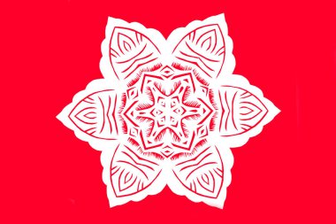 traditional Chinese paper-cut works, closeup of photo