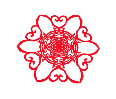 traditional Chinese paper-cut works, closeup of photo