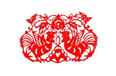 traditional Chinese paper-cut works, closeup of photo