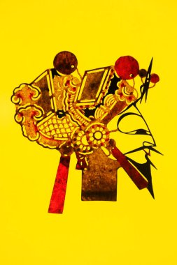 Çin gölge kuklası, fotoğrafa yaklaş.