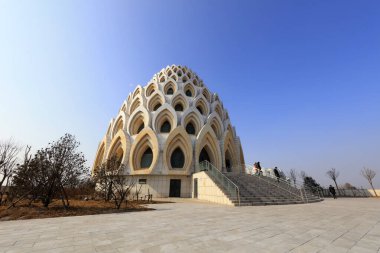 Tangshan Şehri - 21 Şubat 2018: Bodhi Adası Buddha Pavyonu, Tangshan Şehri, Hebei Eyaleti, Chin