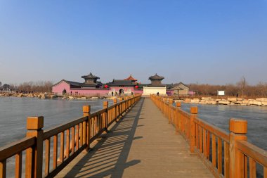 Bodhi Adası Chaoyang Tapınağı Manzarası, Tangshan Şehri, Hebei, Çin